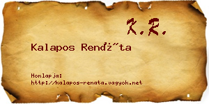 Kalapos Renáta névjegykártya